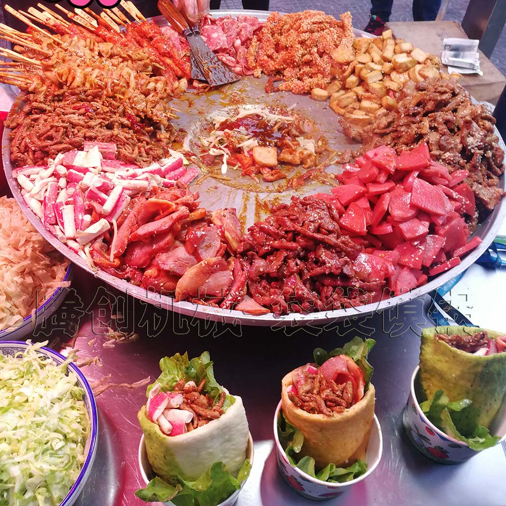 燃氣口袋饃鍋 布袋饃夾菜轉(zhuǎn)盤鍋 袋袋饃配菜鍋