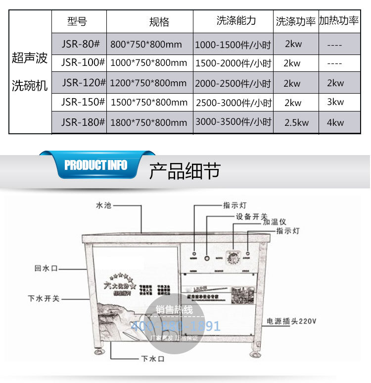 食堂商用超聲波洗碗機(jī)洗盤刷碗機(jī)酒店飯店餐廳餐館快餐店廠家直銷