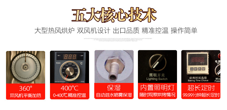 樂創電熱熱風烤箱8盤 風循環電烘爐 面包烤箱電烤爐 商用電烤箱