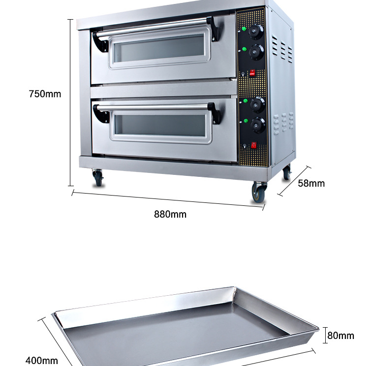 特繽熱銷廚房設備商用電熱二層雙盤烘烤爐電烤箱蛋糕面包電烤爐
