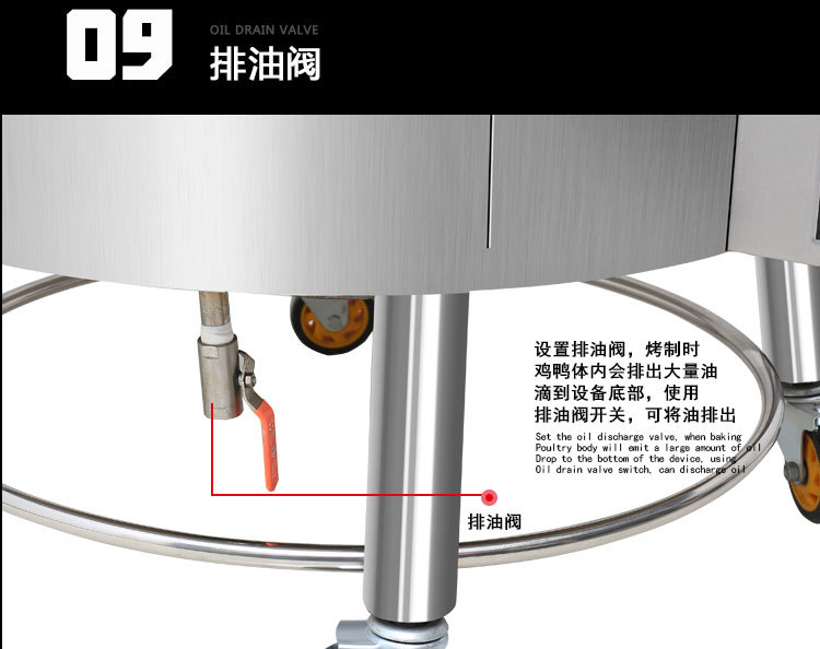 商用燃氣木炭烤箱 自動旋轉烤鴨爐鋼化玻璃 電熱烤雞烤鴨爐設備