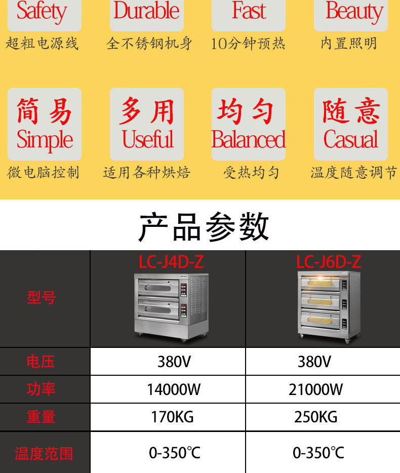 【包郵】睿美商用烤箱二層四盤大型烤爐披薩烤箱雙層電烤箱CE認證