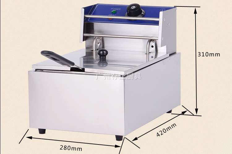 81不銹鋼單缸電炸爐 商用臺(tái)式電炸爐，油炸鍋