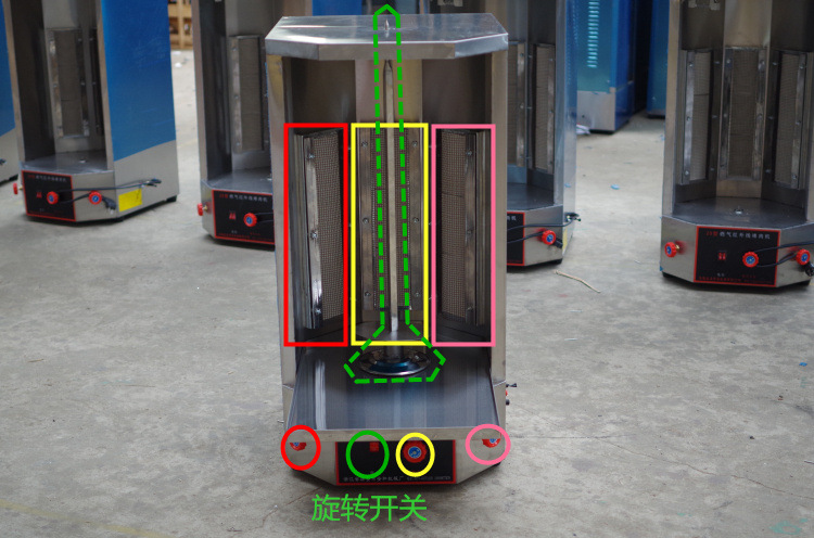 商用三控燃氣烤肉機土耳其烤肉機巴西自動烤肉爐旋轉烤爐中東燒