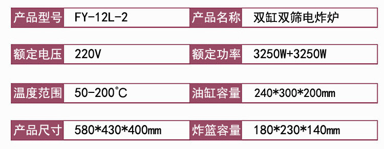 杰億雙缸雙篩電炸爐 FY-12L-2商用煎炸鍋油炸爐炸雞炸薯條小吃機