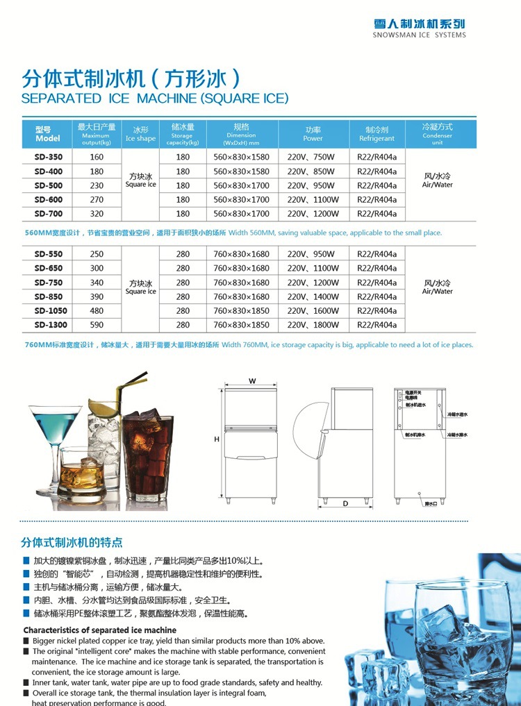 Snowsman雪人SF-220制冰機 綿綿雪花冰制冰機 商用制冰機