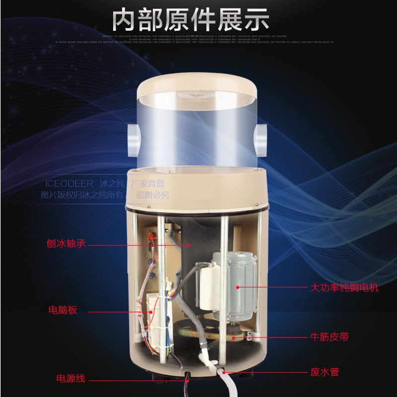 全自動商用刨冰機 冰之純熱賣新品碎冰機 全國聯保包郵刨冰機