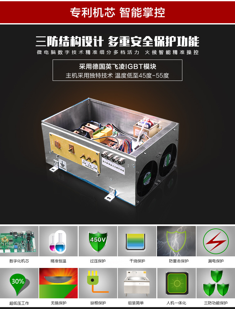 灶狀元廠家直銷 美的電磁大炒小炒組合爐 大功率30kw商用電磁爐灶