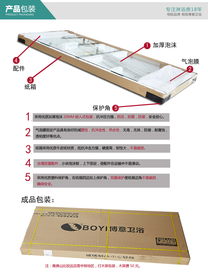 佛山簡易沐浴房 酒店鋼化玻璃淋浴房 整體淋浴房 一字浴室移門