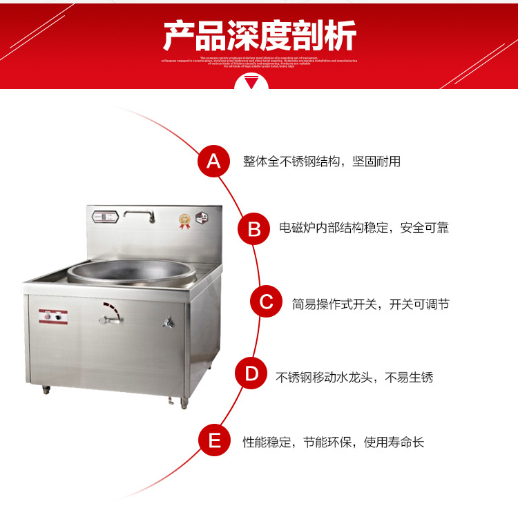 批發大功率商用電磁爐15/20/25kw單頭炒爐酒店食堂電磁大鍋灶