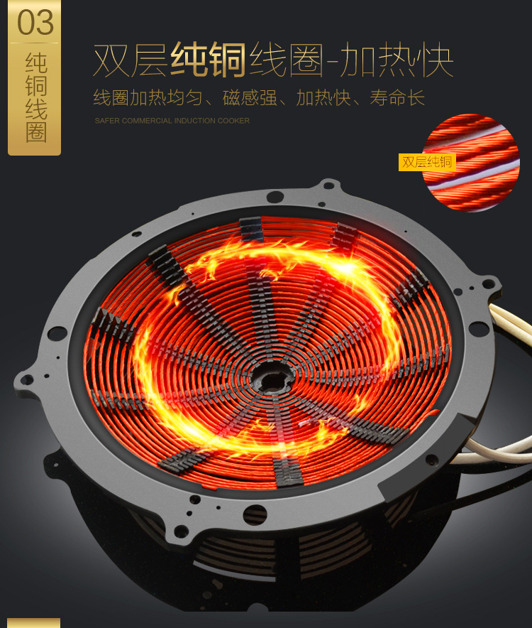 商用電磁爐電磁小炒爐12kw大功率商業(yè)電磁加熱炒爐雙頭單尾電磁灶